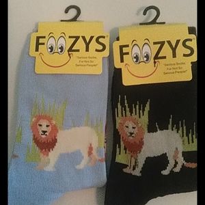 Foozys Socks 2 pair Item # 194 Lion